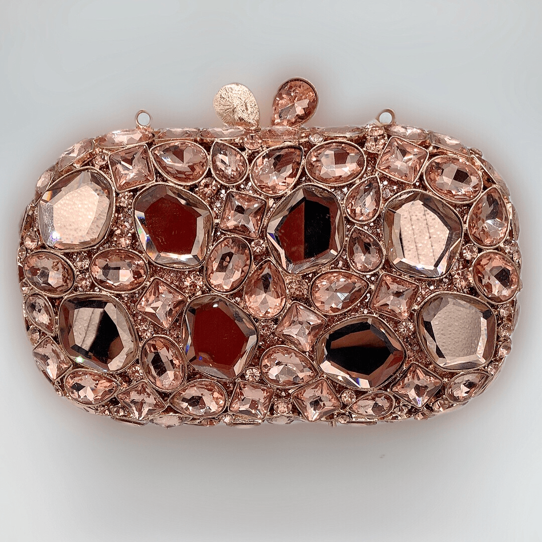 Women's Gold Clutch Bag – Elegant Crystal Evening Accessory - MODISH X