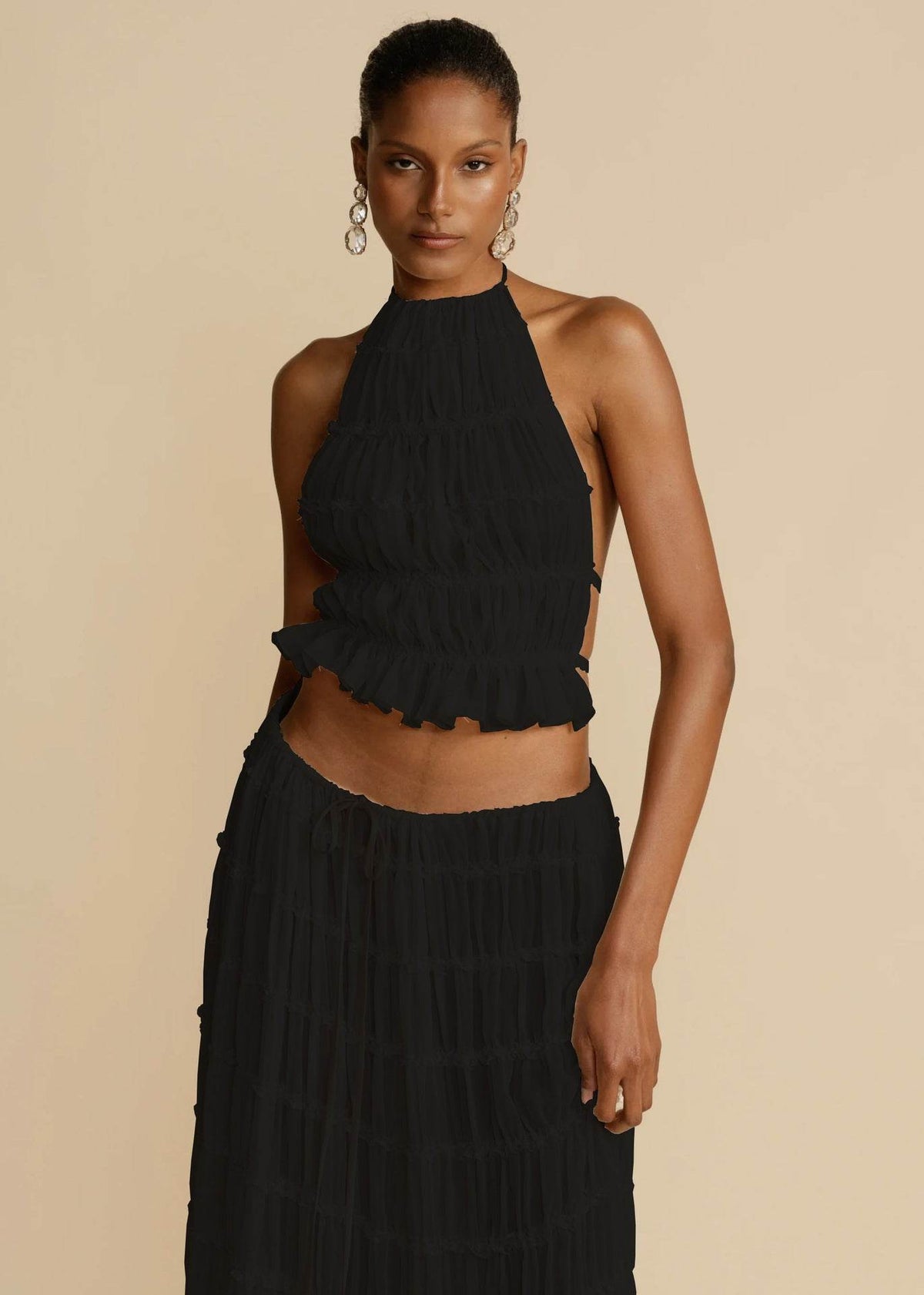 Women's Sexy Sleeveless Backless Dress Suit – Trendy Cropped Set - MODISH X