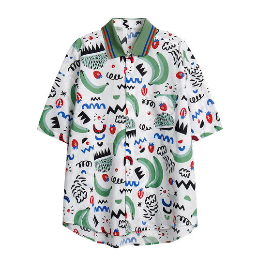 Unisex Abstract Summer Printed Shirts – Stylish Cotton Comfort