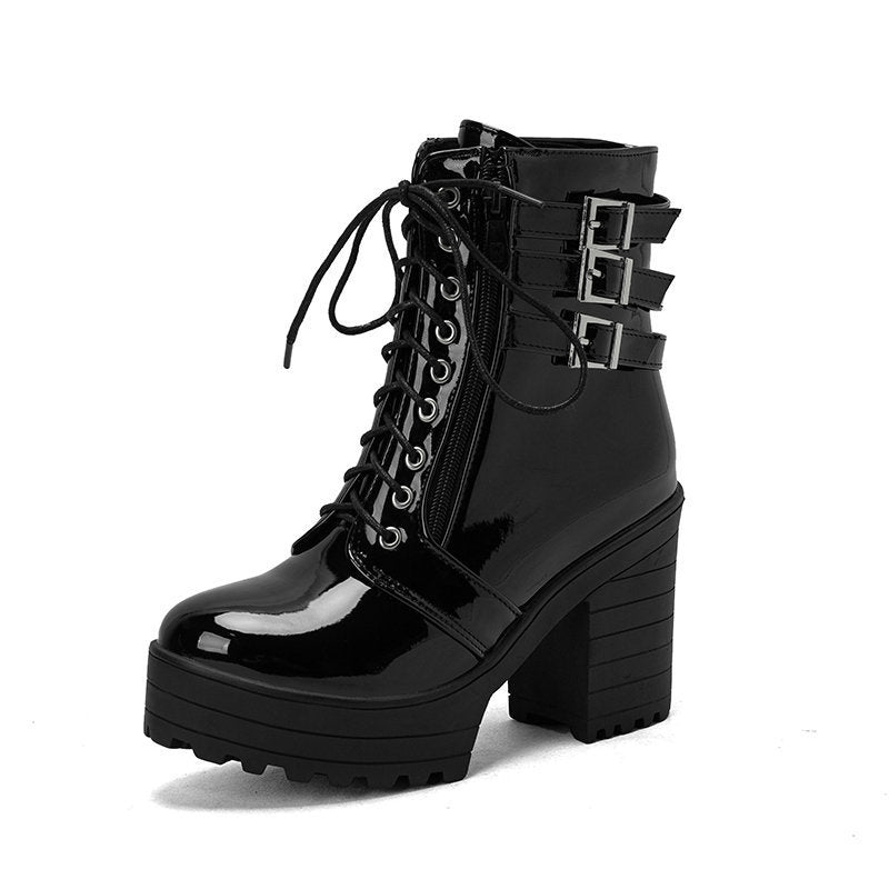 Small Heel Ankle Boots – Modish & Trendy Lace-Up Winter Boots for Women