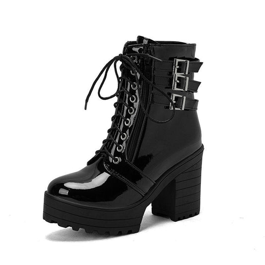 Small Heel Ankle Boots – Modish & Trendy Lace-Up Winter Boots for Women