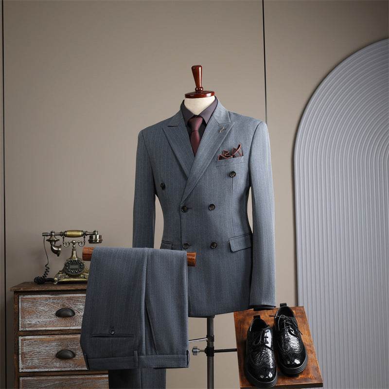 Men’s Double-Breasted Black Suit – Trendsetting & Slim Fit Wedding Suit - MODISH X