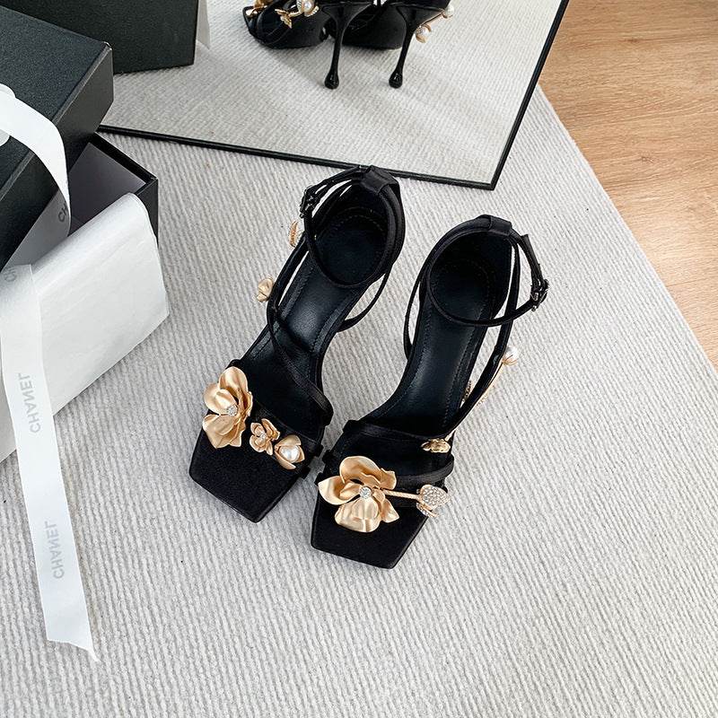 Women's Square Toe Heel Shoes – Modish Black Stiletto High Heels - MODISH X