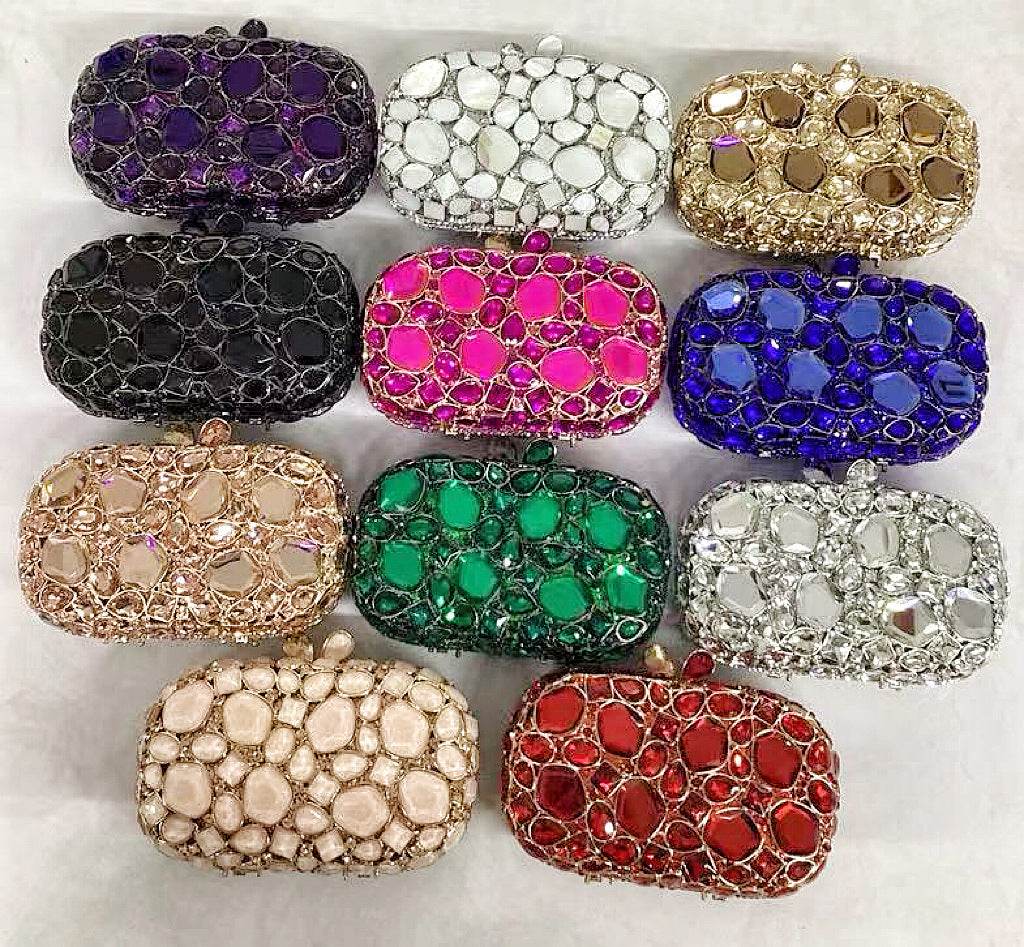 Women's Gold Clutch Bag – Elegant Crystal Evening Accessory - MODISH X