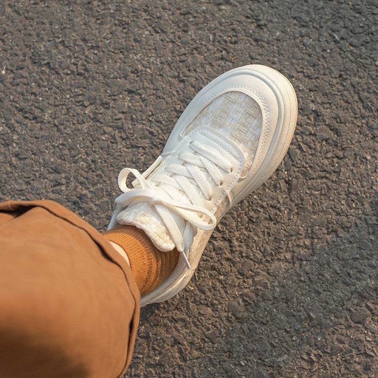 White Sneakers for Women – Modish & Comfortable Canvas Platform Shoes - MODISH X