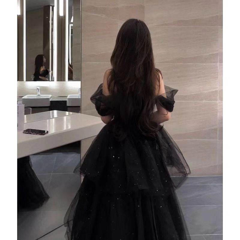 Women's Sophisticated Black Evening Dress – Timeless French-Style Elegance - MODISH X