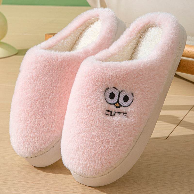 Women’s Cartoon Big-Eye Slippers – Warm & Non-Slip House Shoes for Couples - MODISH X