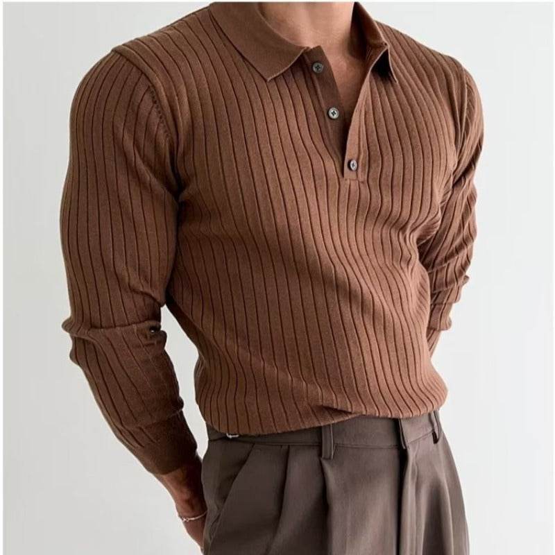 Men's Polo Shirt Shirts – Slim Fit Long Sleeve Casual Shirt - MODISH X