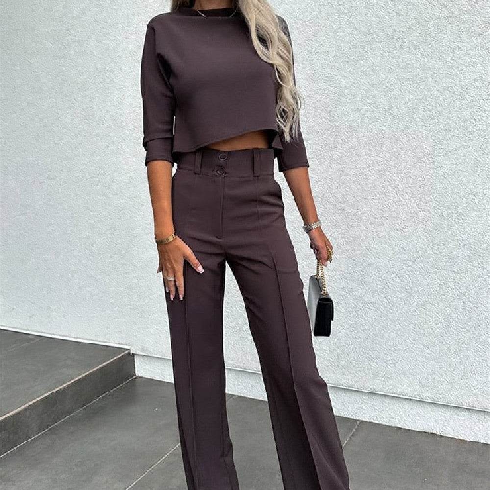 Women’s High-Waist Wide-Leg Trousers – Stylish & Versatile - MODISH X