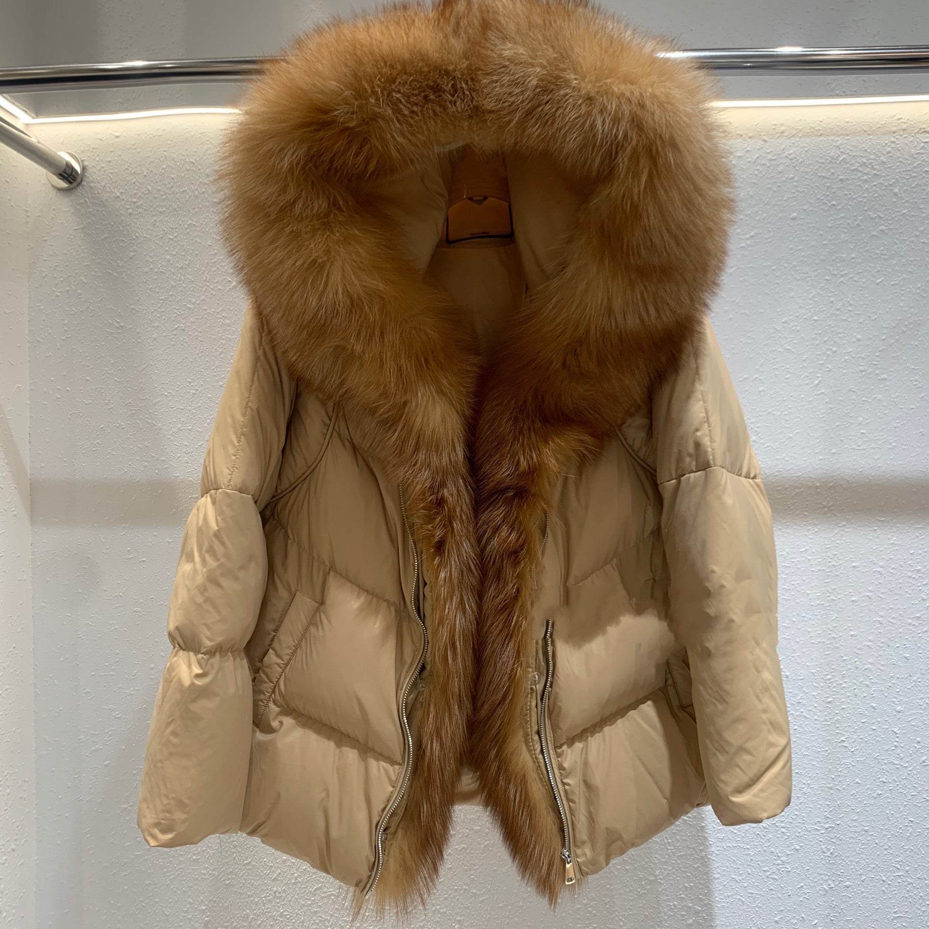 Women's Duck Down Jacket with Fox Fur Collar – Stylish & Warm Winter Coat - MODISH X