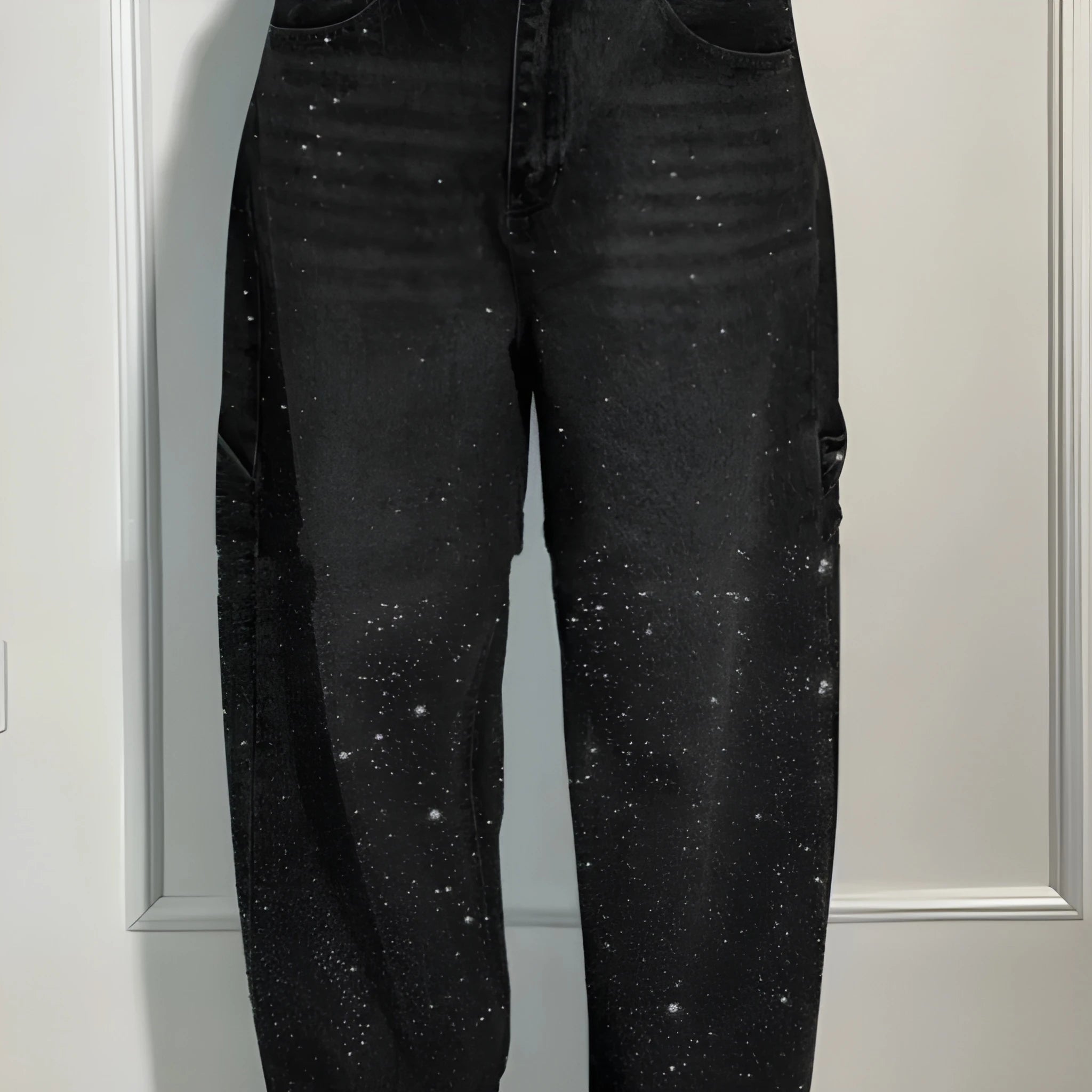 Women’s Rhinestone Harem Jeans – High Waist Wide-Leg Street Style UK