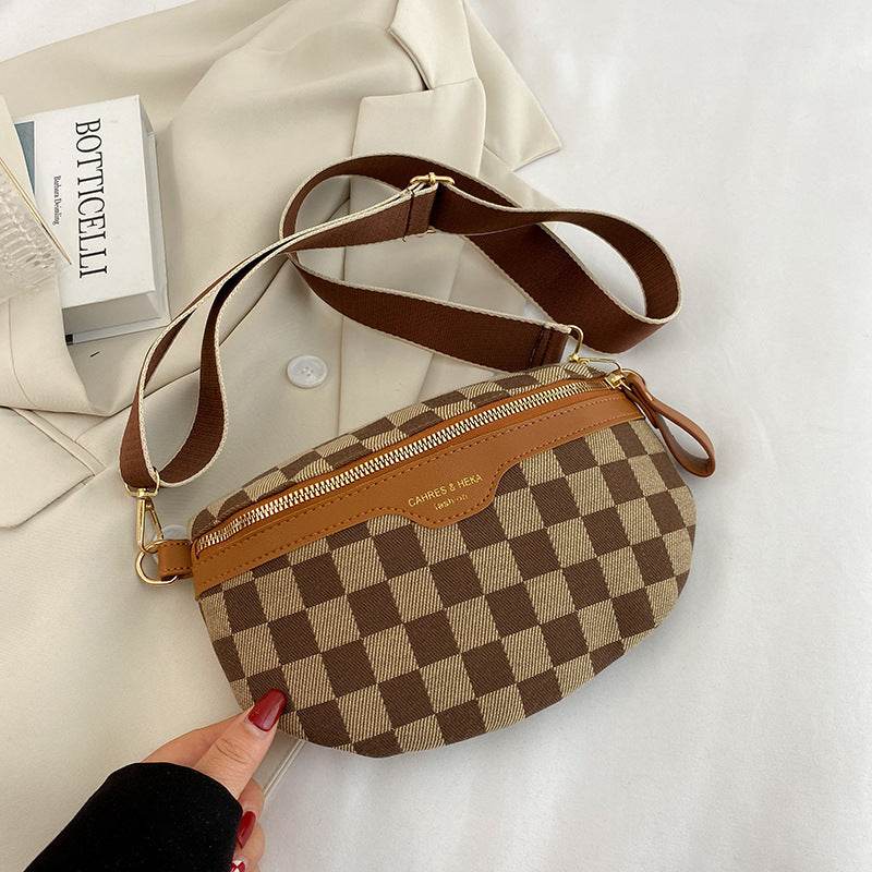 Women's Nylon Crossbody Bag – Rhombus Canvas Shoulder Design - MODISH X