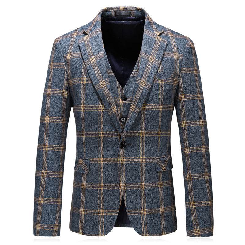 Stylish 3 Piece Suit for Men – Modish Blue Check Suit Dress - MODISH X