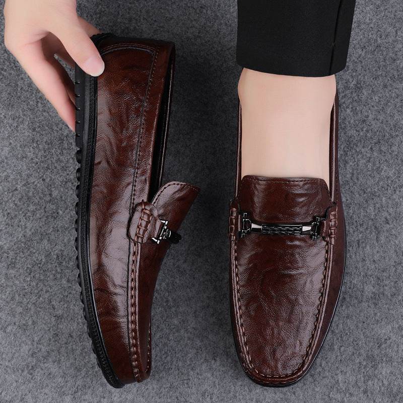 Men's Plus Size Dough Shoes – Leather Loafers with Arch Support - MODISH X