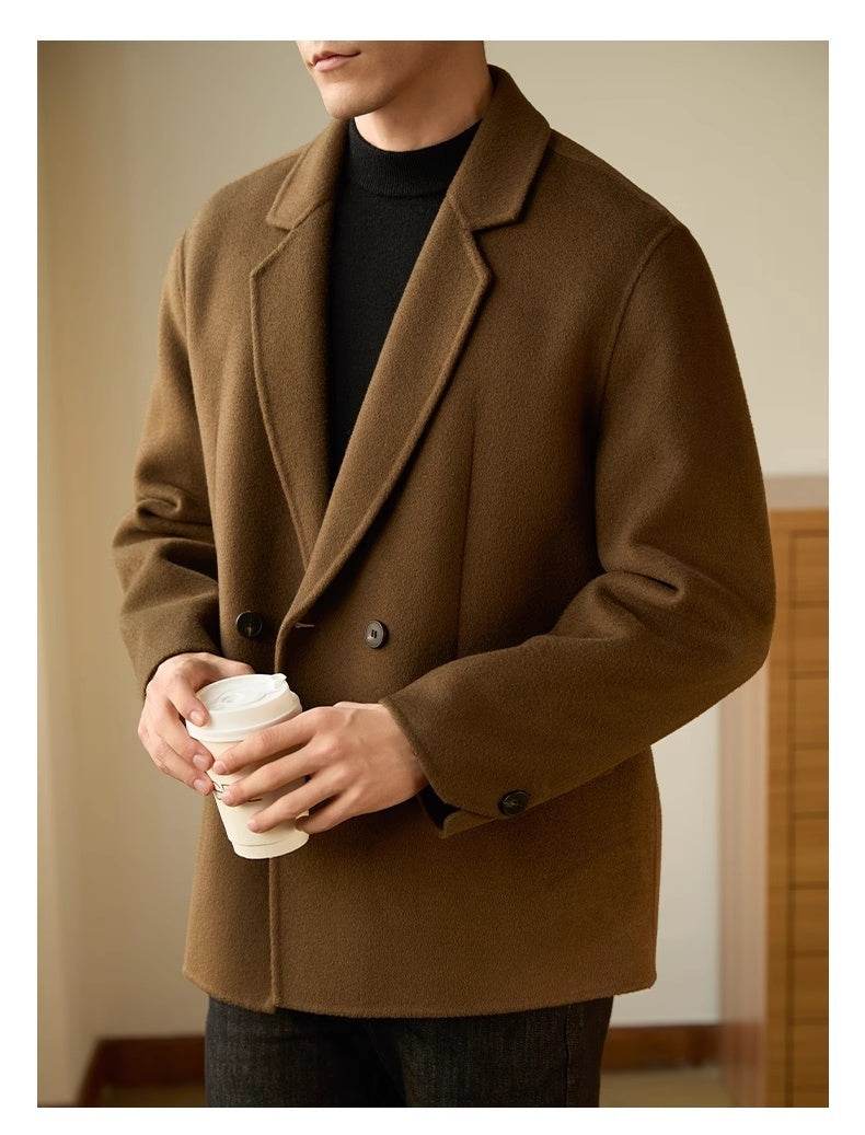 Premium Men’s Woolen Coat – Reversible Black Business Casual Jacket - MODISH X