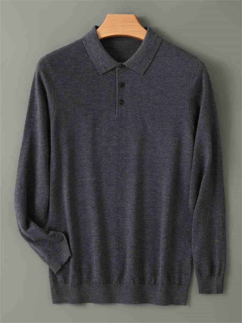 Men’s Cashmere Sweater – Luxurious Wool Lapel Pullover for Winter - MODISH X