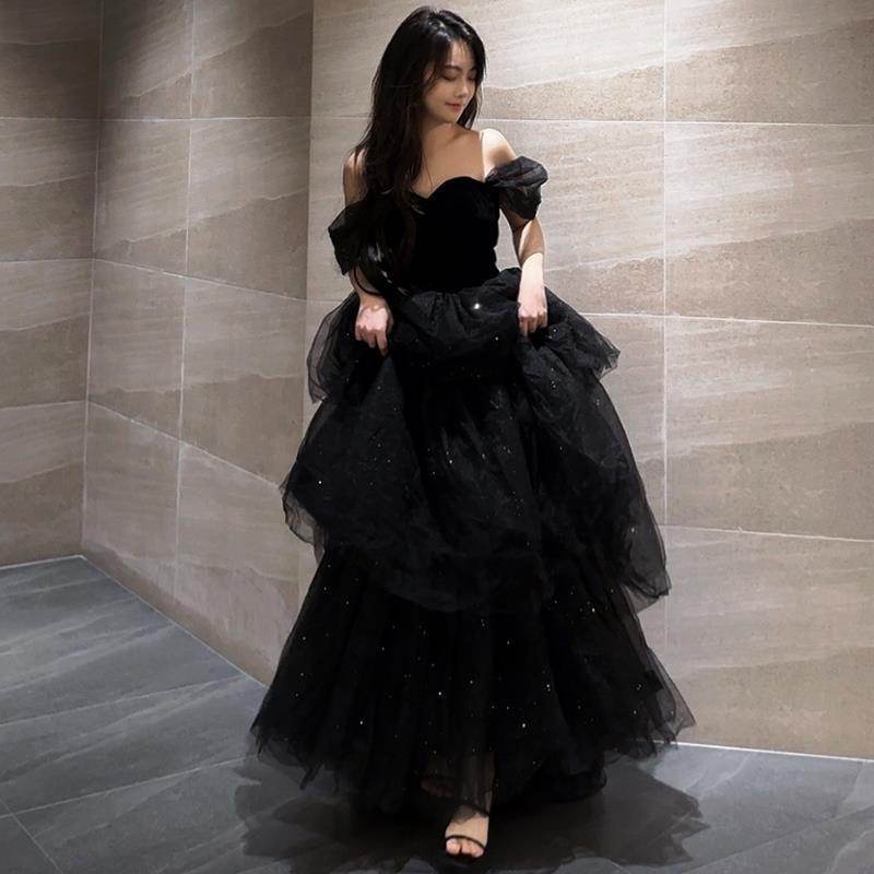 Women's Sophisticated Black Evening Dress – Timeless French-Style Elegance - MODISH X