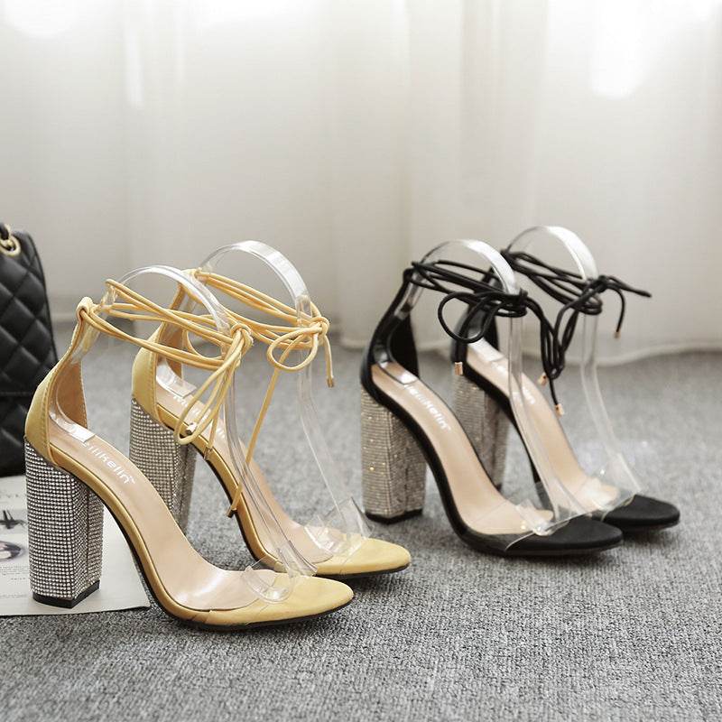Women's Square Toe Heel Shoes – Modish Strappy High Heel Sandals - MODISH X