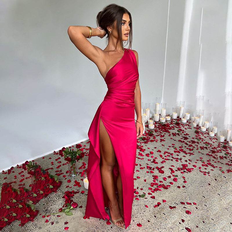 Women’s Sexy One-Shoulder Backless Slit Dress – Bold & Elegant - MODISH X
