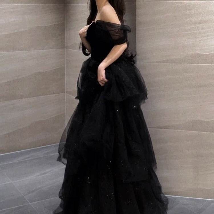 Women's Sophisticated Black Evening Dress – Timeless French-Style Elegance - MODISH X