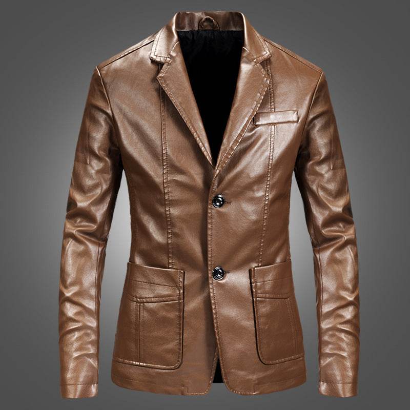 Men’s Slim Fit Suit Jacket – Stylish Spring Leather Coat - MODISH X