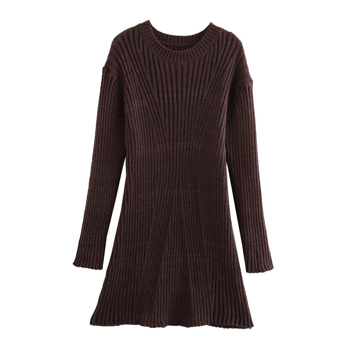 Women’s Ribbed Knit Dress – Cozy, Chic & Slim-Fit Winter Essential - MODISH X