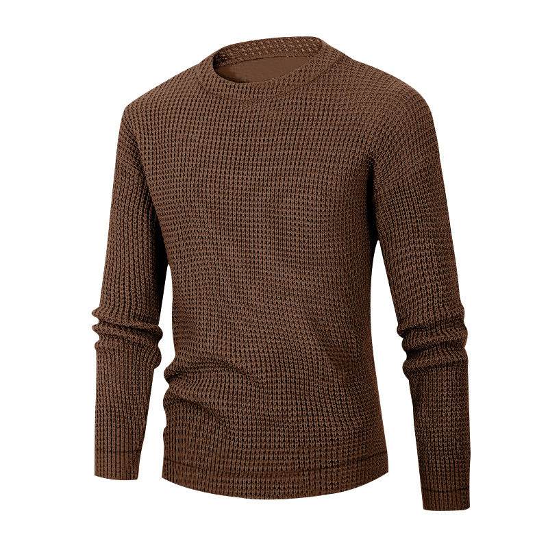 Men’s Waffle Knit Long Sleeve Sweater – Stylish & Comfortable - MODISH X