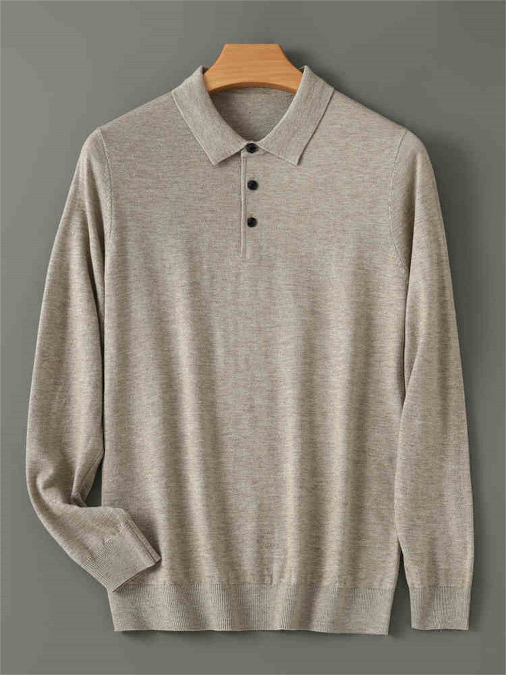 Men’s Cashmere Sweater – Luxurious Wool Lapel Pullover for Winter - MODISH X