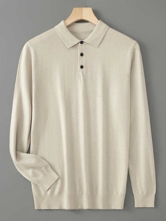 Men’s Cashmere Sweater – Luxurious Wool Lapel Pullover for Winter