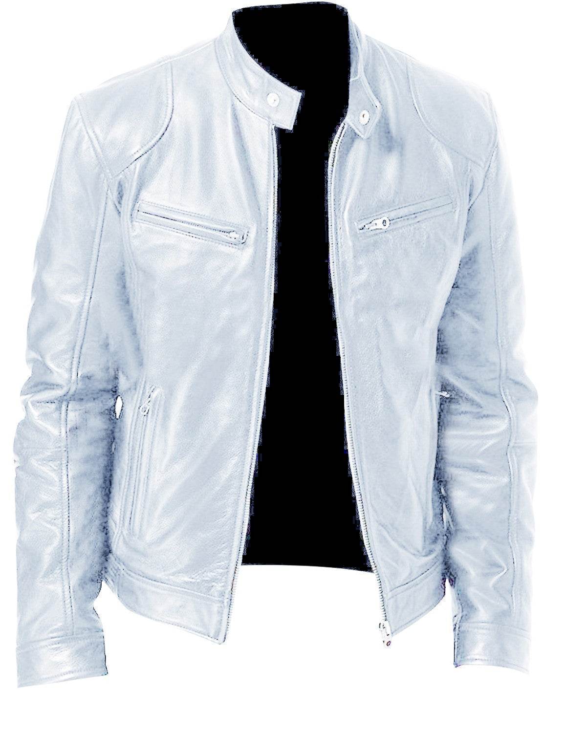 Men’s Fleece-Lined Leather Zipper Coat – Warm, Stylish, & Waterproof - MODISH X