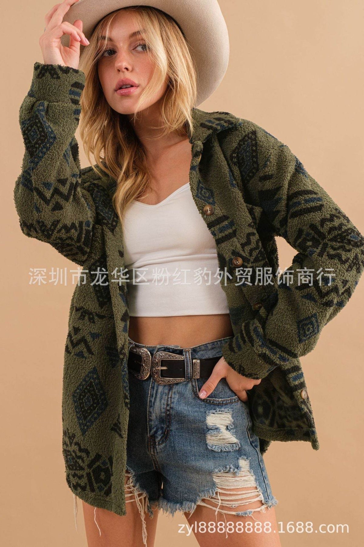 Women's Retro Plush Lapel Long-sleeved Jacket - MODISH X