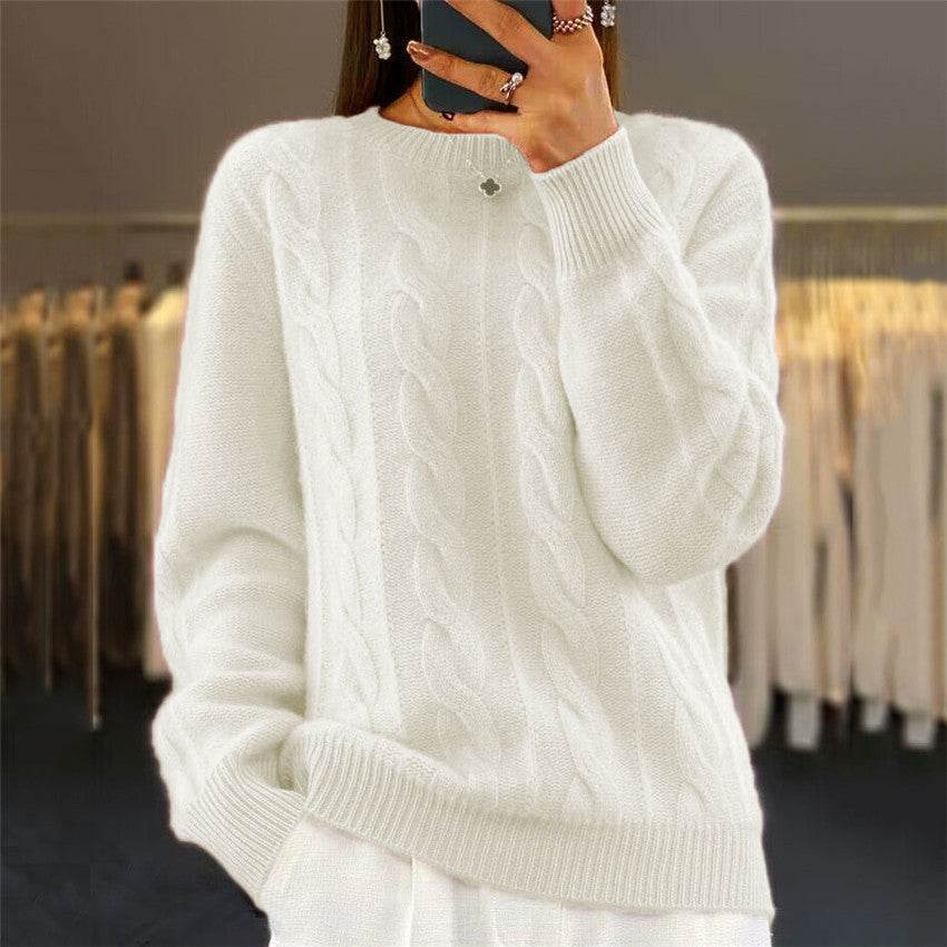 Women’s Cable-Knit Pullover Sweater – Stylish, Retro & Cozy - MODISH X