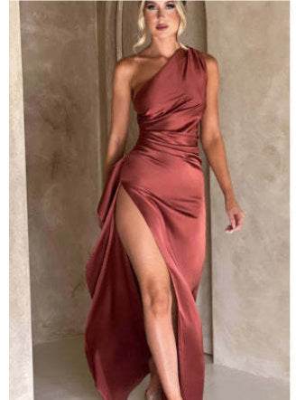 Women’s Sexy One-Shoulder Backless Slit Dress – Bold & Elegant - MODISH X