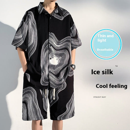 Men's Printed Beach Shirt Suit – Stylish & Comfortable Summer Wear