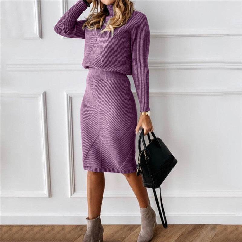 Women's Wool Turtleneck Sweater Dress – Stylish & Cozy Winter Wear - MODISH X