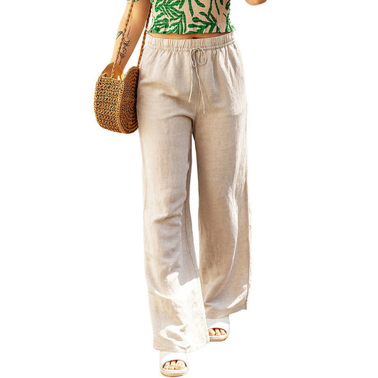 Women’s Summer Casual Drawstring Wide-Leg Pants – Comfortable & Stylish