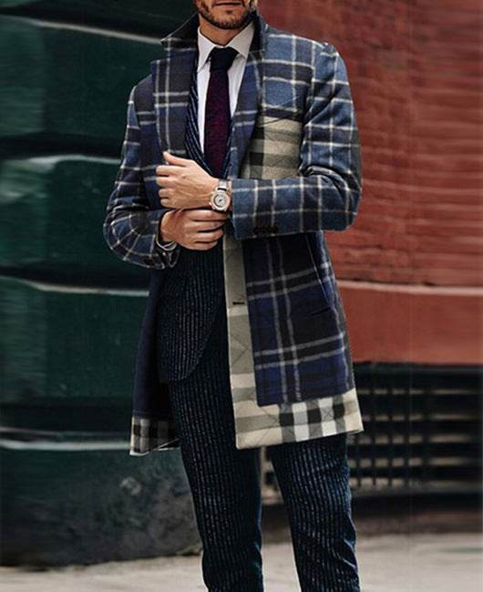 Men’s Long Coat – Sleek Slim Fit Winter Jacket with Pockets - MODISH X