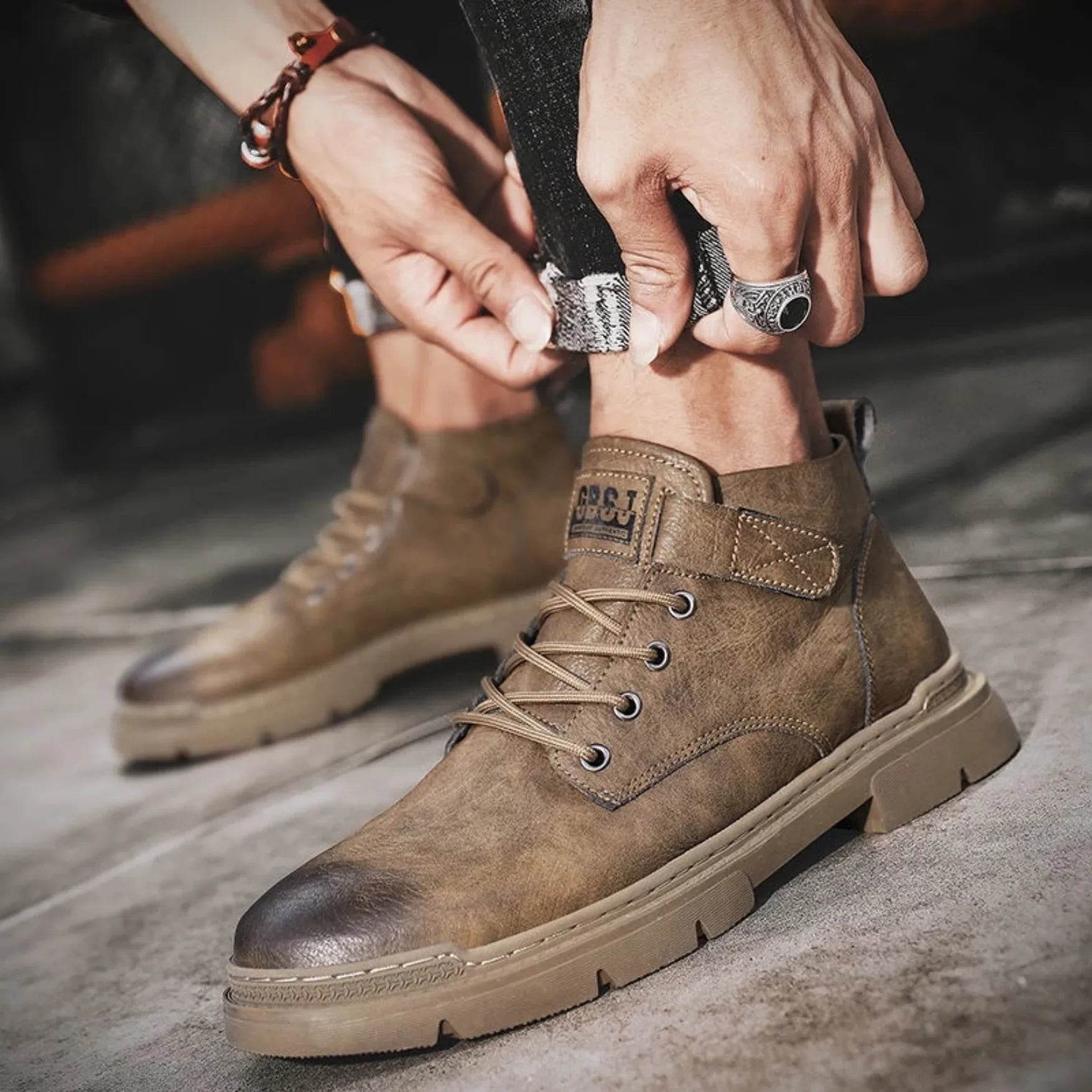 Best Men's Vintage Fashion Motorcycle Boots – Durable & Stylish - MODISH X