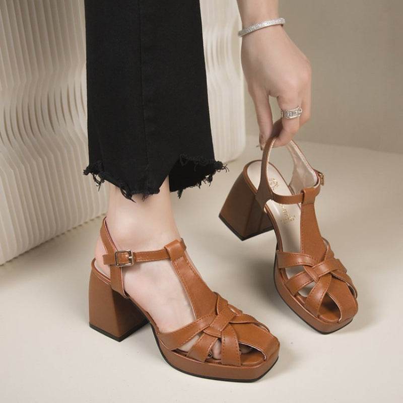 Women's Black Platform High Heels – Stylish Closed Toe Comfortable - MODISH X