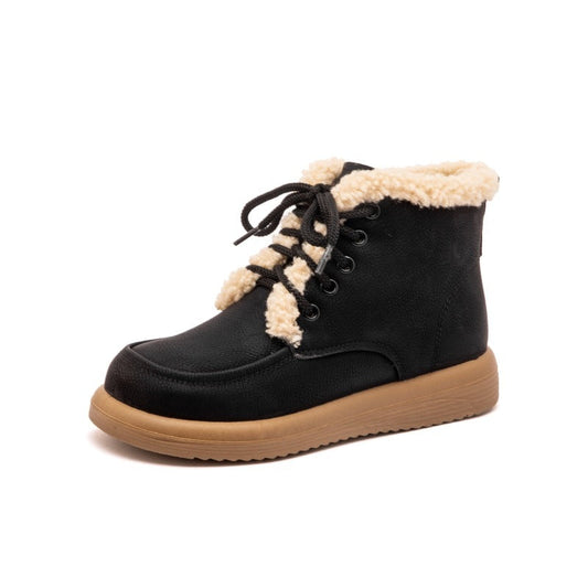 Women's Lace-Up Plush Snow Boots – Stylish Winter Ankle Boots