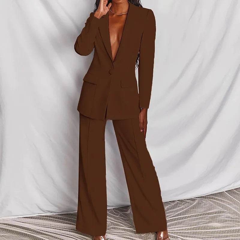 Women’s Long-Sleeve Trousers Suit – Professional & Stylish - MODISH X
