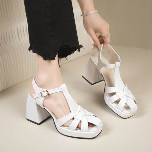 Women's Black Platform High Heels – Stylish Closed Toe Comfortable - MODISH X