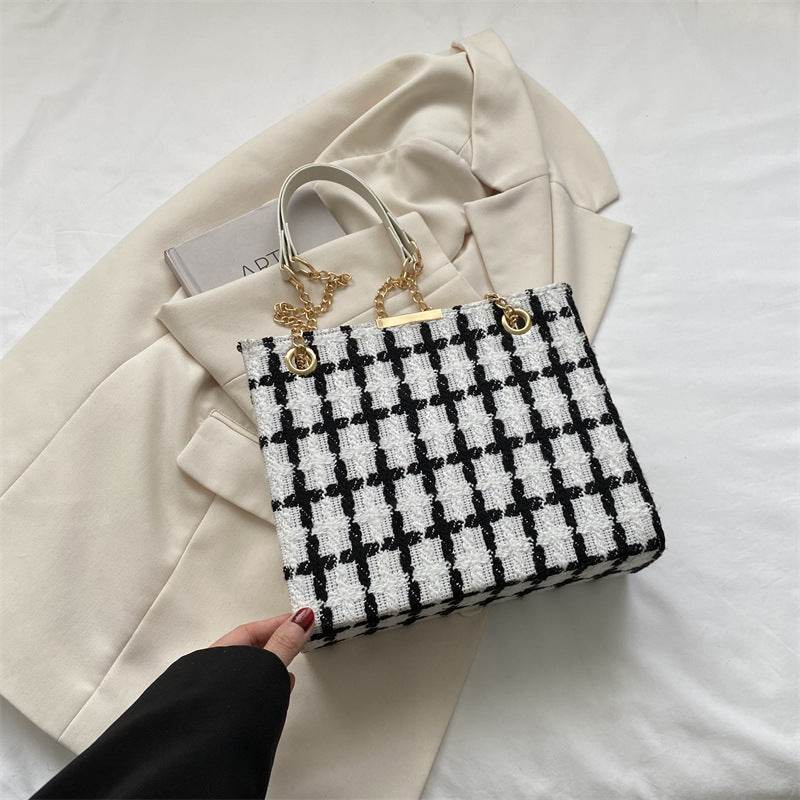 Women's Large Messenger Bag – Canvas Crossbody with Chain Strap - MODISH X