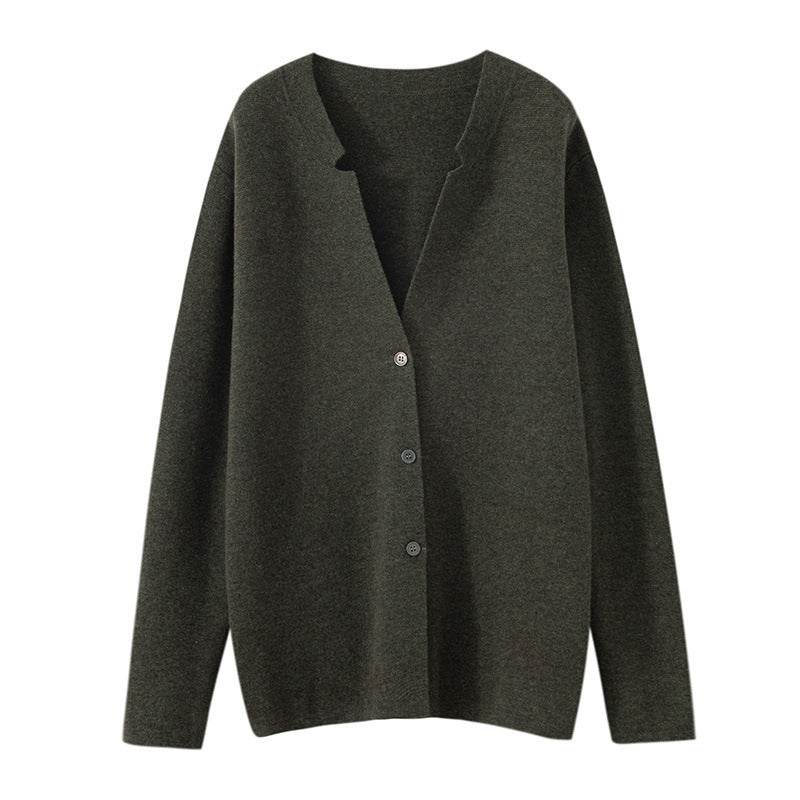 Men’s Wool Cardigan Sweater Black – Stylish Mid-Length Knit for Comfort - MODISH X