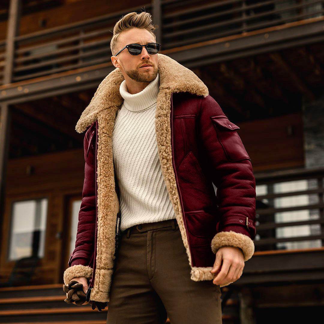 Men’s Military Fleece Jacket with Fur Collar – Waterproof & Rugged - MODISH X