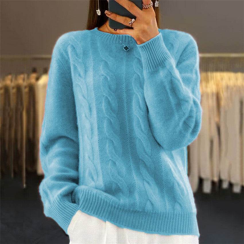 Women’s Cable-Knit Pullover Sweater – Stylish, Retro & Cozy - MODISH X