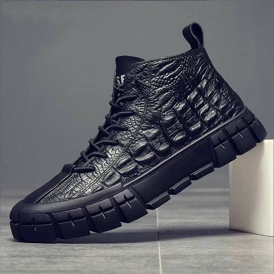 Men’s Autumn/Winter Leather Casual Shoes – Waterproof & Stylish