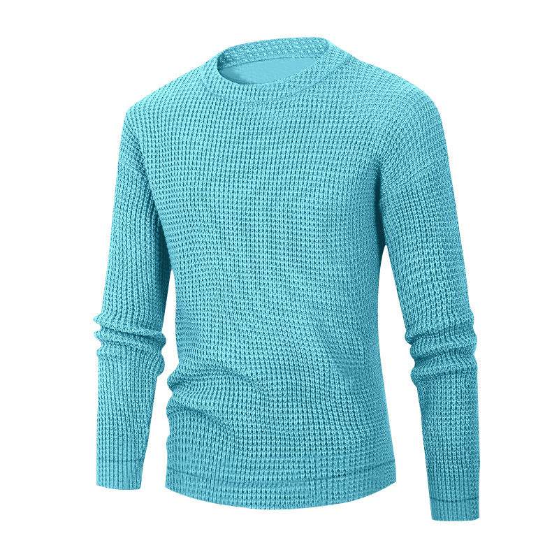 Men’s Waffle Knit Long Sleeve Sweater – Stylish & Comfortable - MODISH X