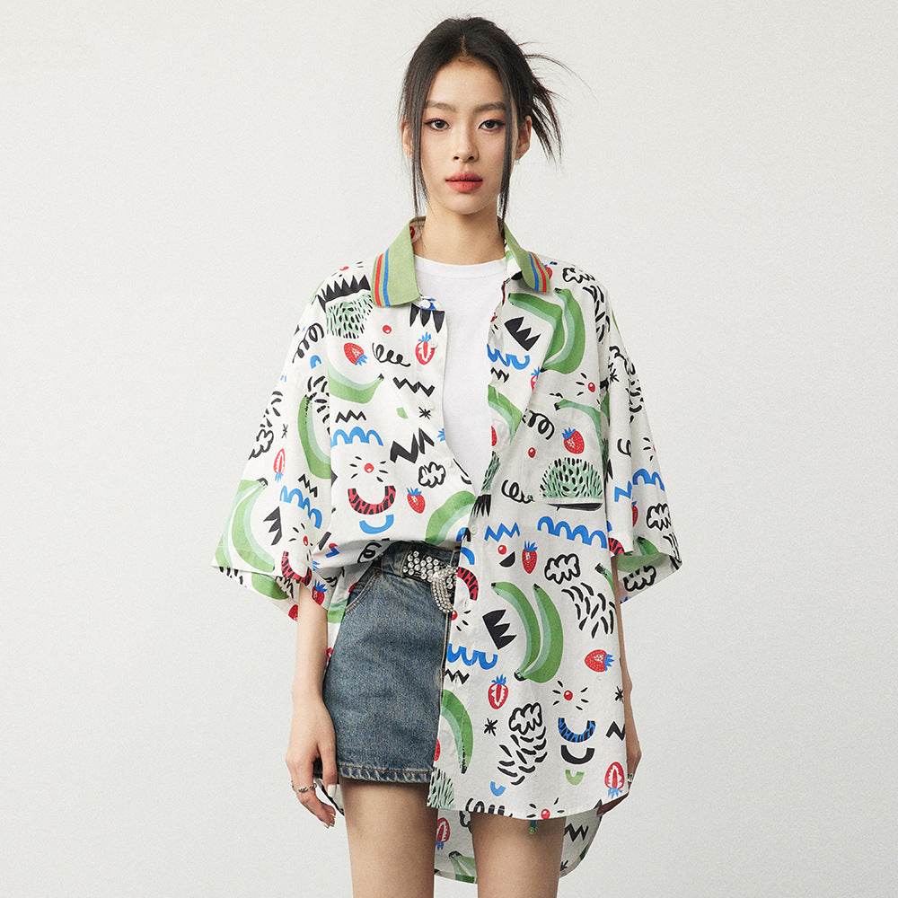 Unisex Abstract Summer Printed Shirts – Stylish Cotton Comfort - MODISH X