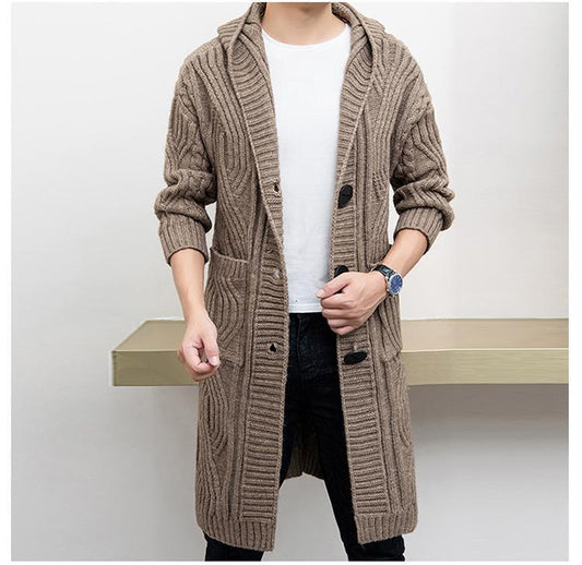 Men’s Hooded Knitted Cardigan Jacket – Warmth & Style for Winters